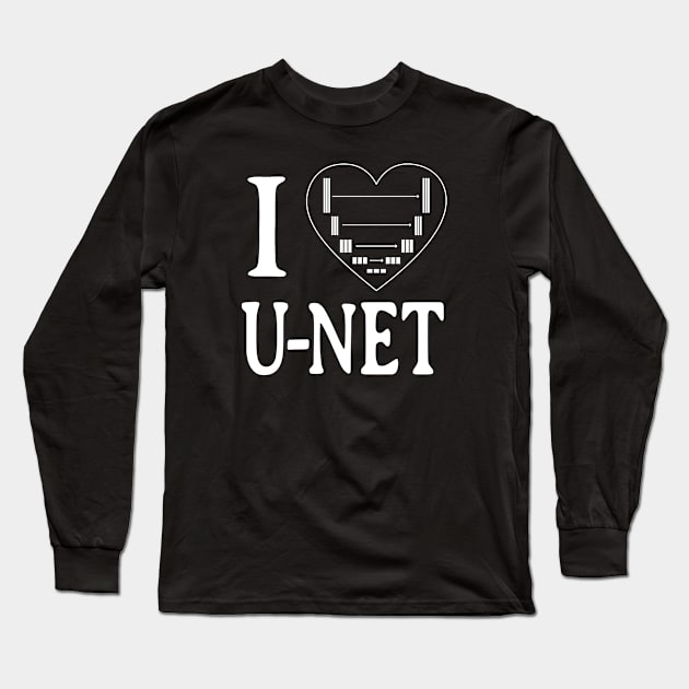 I LOVE U-NET, Deep Learning, AI, Neural Network Long Sleeve T-Shirt by Decamega